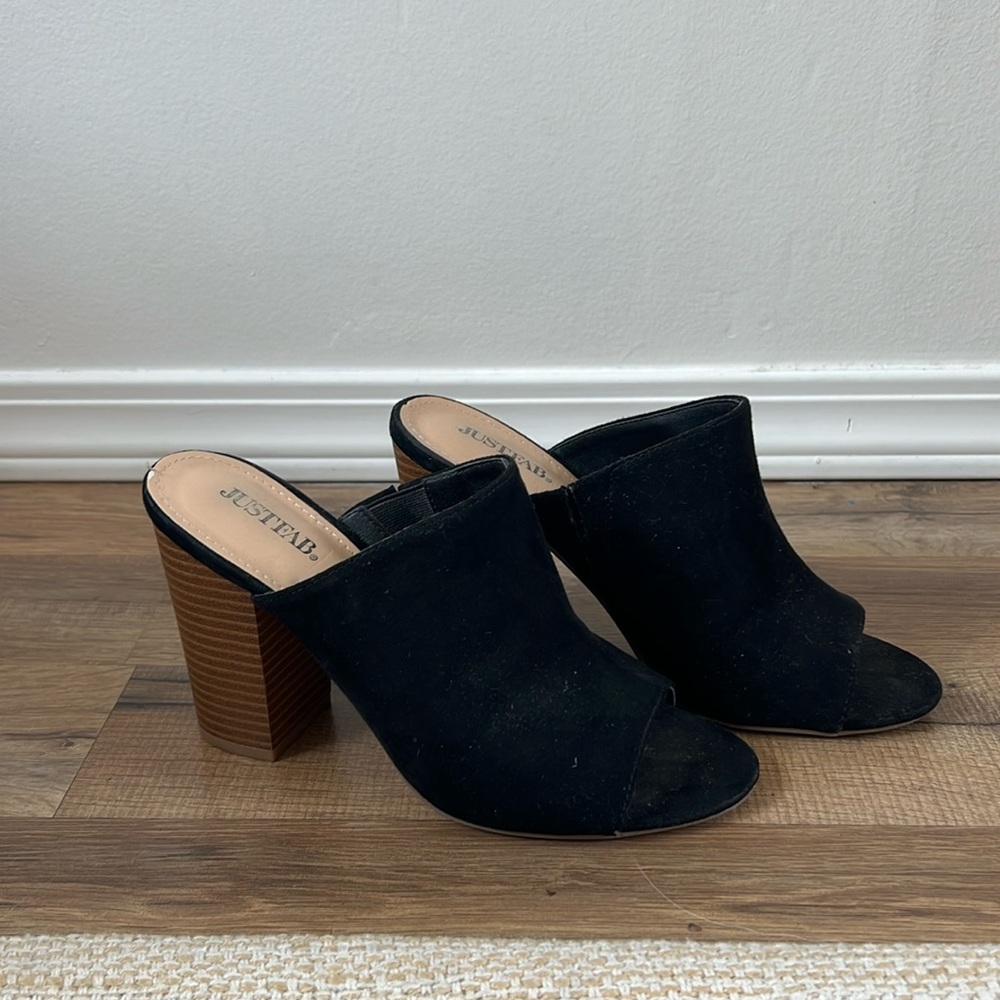 Chunky heel slide sandal